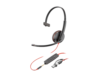 Headset HP Poly Blackwire 3215 USB A+C/3mm Jack Mono