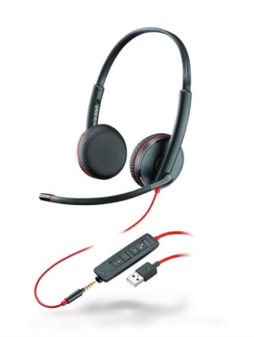 Headset Plantronics Blackwire 3225 USB-A/3mm Jack Duo/Stereo