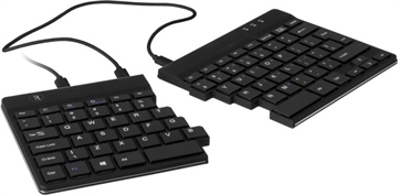R-Go Split Ergonomisk tastatur (Nordic), sort, USB kablet