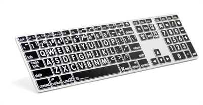XL Print - Tastatur Apple DK hvid på sort tast