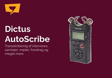 Dictus AutoScribe Samtale Løsning Med Diktafon - 1 års licens