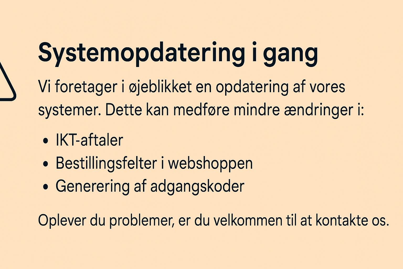 Systemopdatering i gang